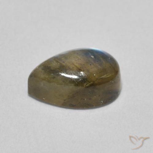 Labradorita Multicolor natural de 1.69 ct, En forma de pera, Translúcido