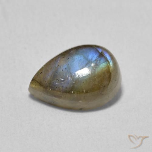 1.66ct Natural Multicolor Labradorita, En forma de pera, Translúcido
