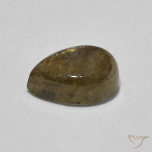 Labradorita Multicolor natural de 1.66 ct, En forma de pera, Translúcido