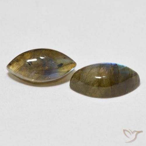 Gemas de Labradorita Multicolor natural de 4.77 ct, Marquesa, Translúcido