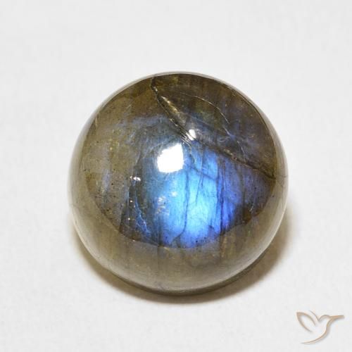 13.51ct Natural Multicolor Labradorita, Redondo, Translúcido