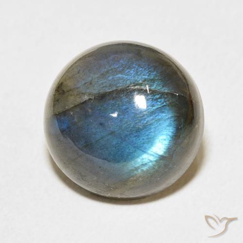 13.14ct Natural Multicolor labradorita, Redondo, Translúcido