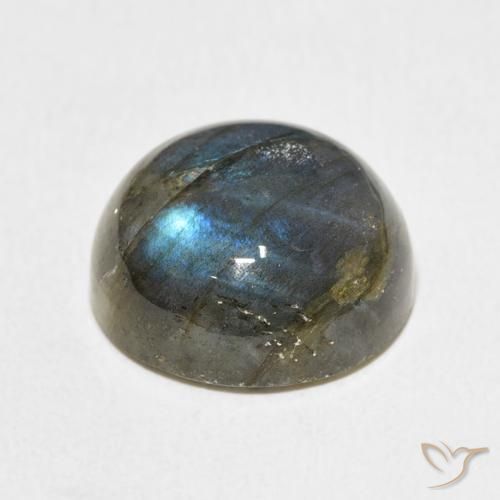 Labradorita Multicolor natural de 13.14 ct, Redondo, Translúcido