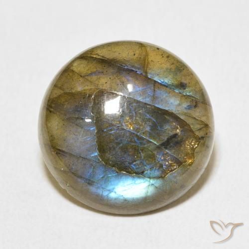 12.33ct Natural Multicolor labradorita, Redondo, Translúcido