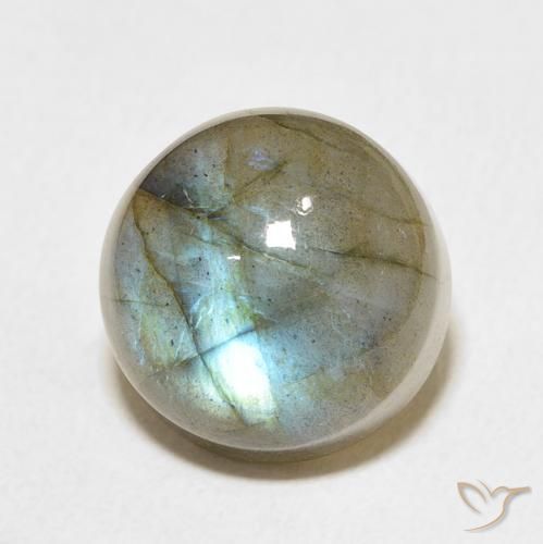Labradorita Multicolor natural de 13.22 ct, Redondo, Translúcido
