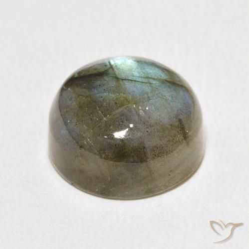 Labradorita Multicolor natural de 13.22 ct, Redondo, Translúcido