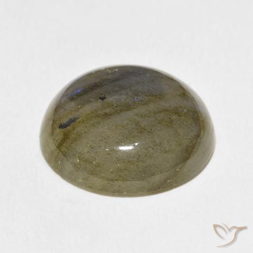 Labradorita Multicolor natural de 19.23 ct, Redondo, Translúcido