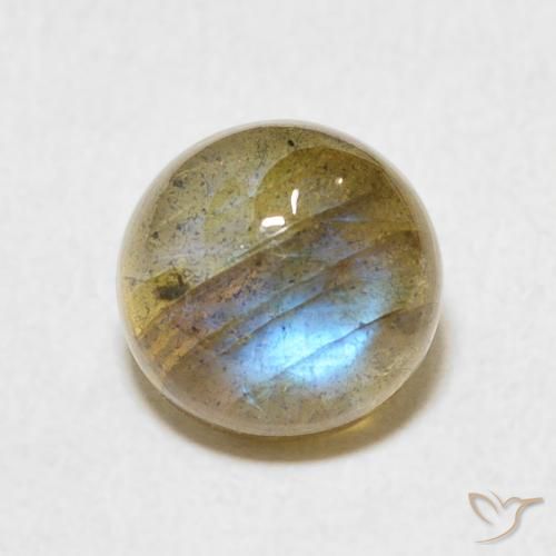 2.54ct Natural Multicolor Labradorita, Redondo, Translúcido