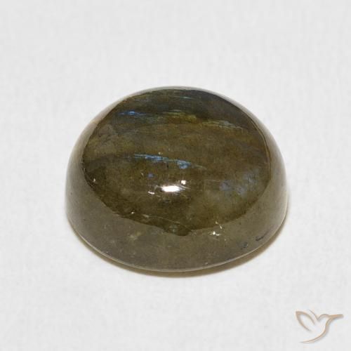 Labradorita Multicolor natural de 9.29 ct, Redondo, Translúcido