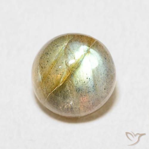 1.66ct Natural Multicolor labradorita, Redondo, Translúcido