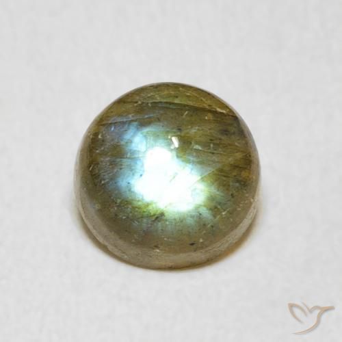 1.77ct Natural Multicolor Labradorita, Redondo, Translúcido