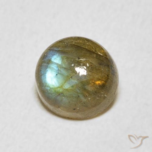 Labradorita Multicolor natural de 1.77 ct, Redondo, Translúcido