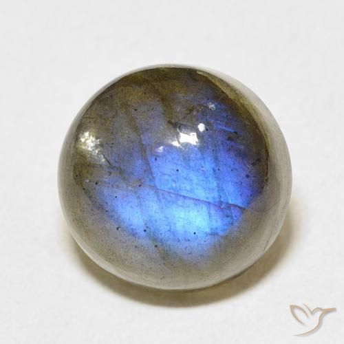 Labradorita Multicolor natural de 8.22 ct, Redondo, Translúcido