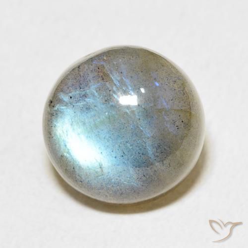 Labradorita Multicolor natural de 6.25 ct, Redondo, Translúcido