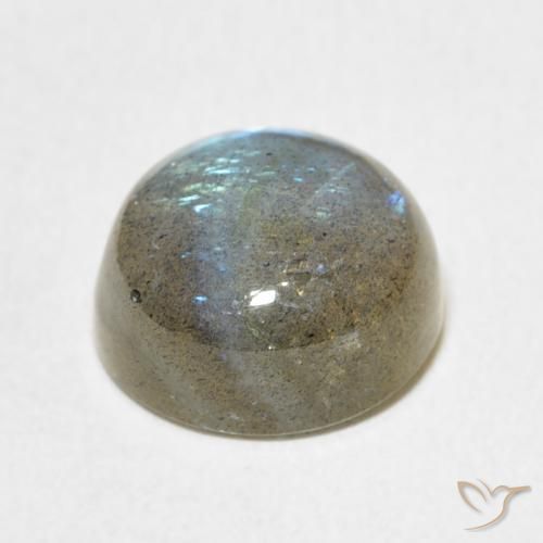 Labradorita Multicolor natural de 6.25 ct, Redondo, Translúcido