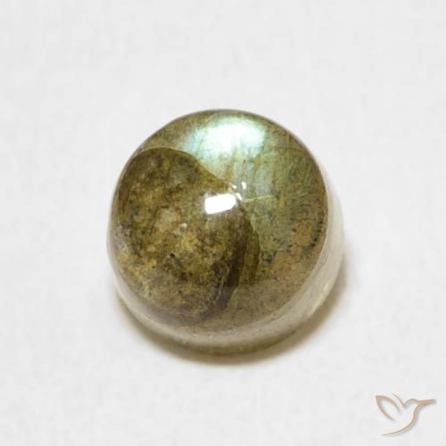 1.34ct Natural Multicolor Labradorita, Redondo, Translúcido