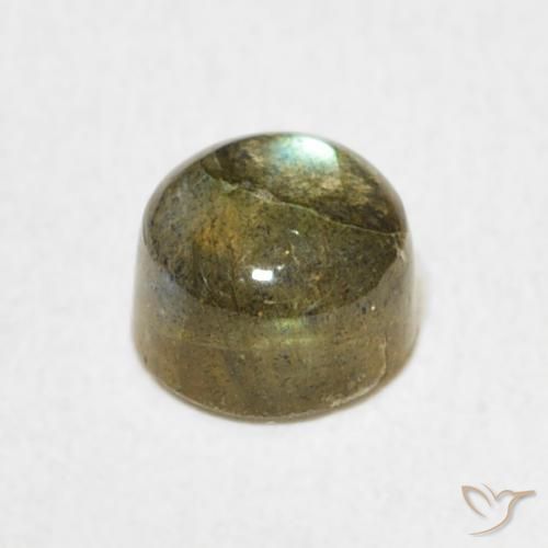 Labradorita Multicolor natural de 1.34 ct, Redondo, Translúcido
