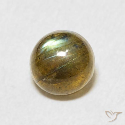 Labradorita Multicolor natural de 1.10 ct, Redondo, Translúcido