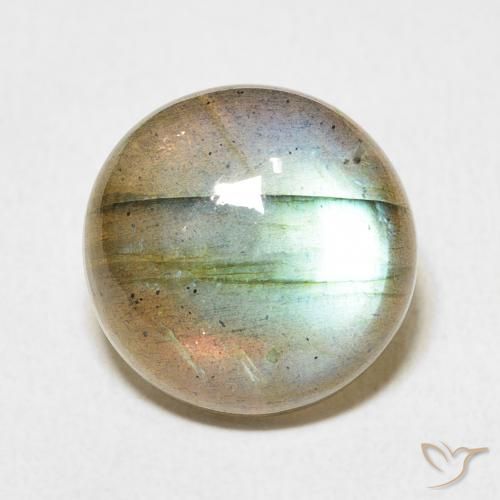 8.34ct Natural Multicolor Labradorita, Redondo, Translúcido