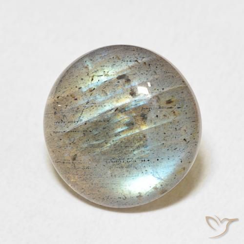 Labradorita Multicolor natural de 6.92 ct, Redondo, Translúcido