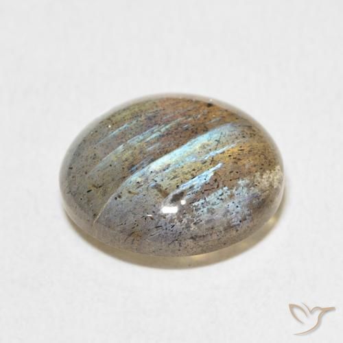 Labradorita Multicolor natural de 6.92 ct, Redondo, Translúcido