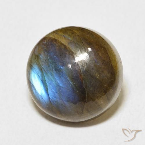 Labradorita Multicolor natural de 8.51 ct, Redondo, Translúcido