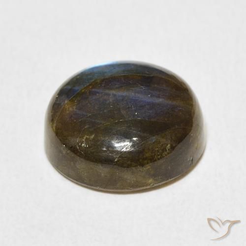 Labradorita Multicolor natural de 8.51 ct, Redondo, Translúcido