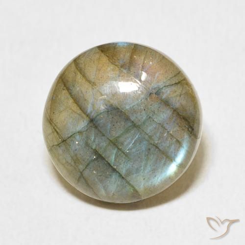 Labradorita Multicolor natural de 7.25 ct, Redondo, Translúcido