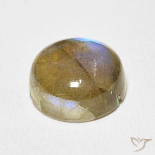 Labradorita Multicolor natural de 7.65 ct, Redondo, Translúcido