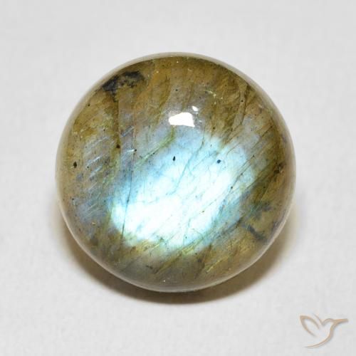 9.47ct Natural Multicolor labradorita, Redondo, Translúcido