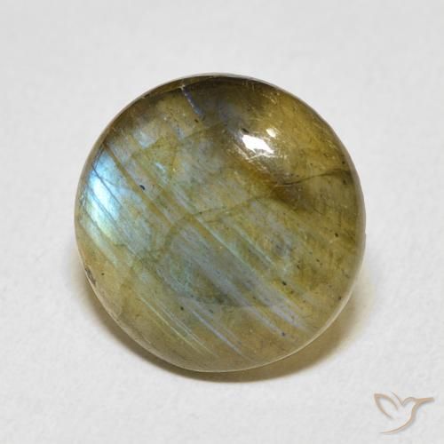 Labradorita Multicolor natural de 7.10 ct, Redondo, Translúcido