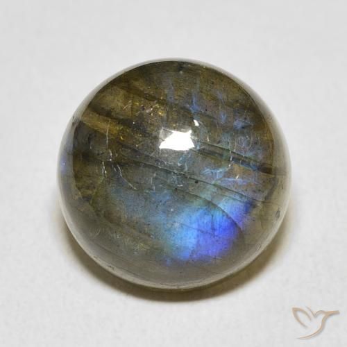 12.91ct Natural Multicolor labradorita, Redondo, Translúcido