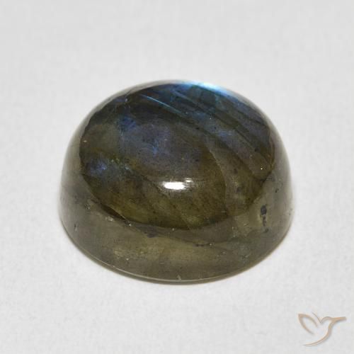 Labradorita Multicolor natural de 12.91 ct, Redondo, Translúcido