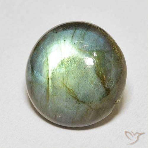 Labradorita Multicolor natural de 12.54 ct, Redondo, Translúcido