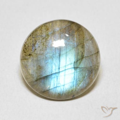 6.38ct Natural Multicolor Labradorita, Redondo, Translúcido