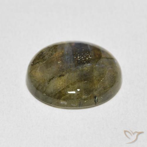 Labradorita Multicolor natural de 6.38 ct, Redondo, Translúcido