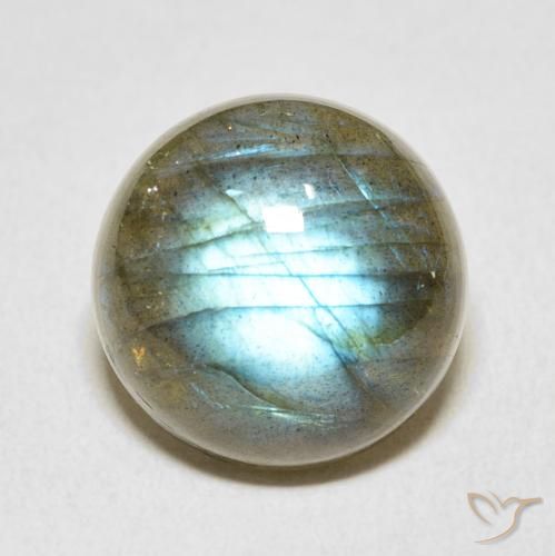 12.56ct Natural Multicolor labradorita, Redondo, Translúcido