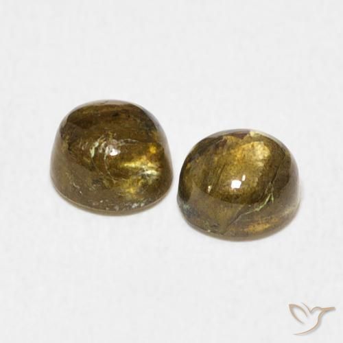 Gemas de Labradorita Multicolor natural de 1.37 ct, Redondo, Translúcido