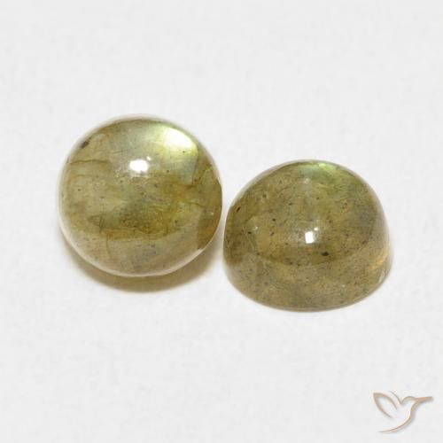 Gemas de Labradorita Multicolor natural de 2.24 ct, Redondo, Translúcido