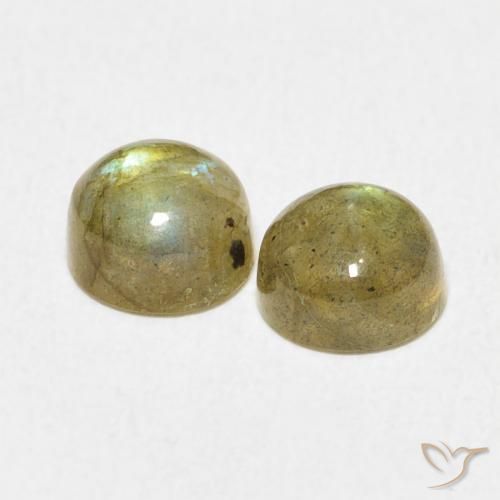Gemas de Labradorita Multicolor natural de 2.24 ct, Redondo, Translúcido
