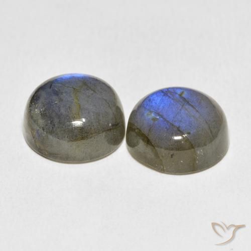 Gemas de Labradorita Multicolor natural de 15.51 ct, Redondo, Translúcido