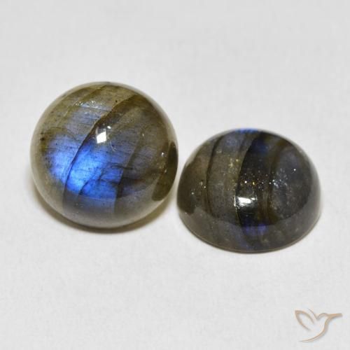 Gemas de Labradorita Multicolor natural de 13.86 ct, Redondo, Translúcido
