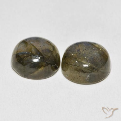 Gemas de Labradorita Multicolor natural de 15.42 ct, Redondo, Translúcido