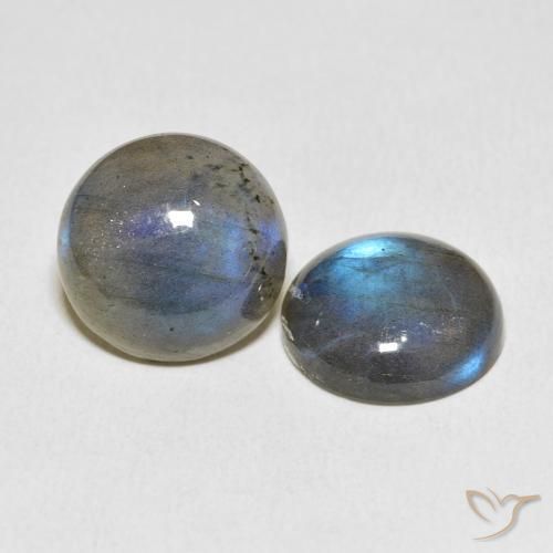 Gemas de Labradorita Multicolor natural de 14.24 ct, Redondo, Translúcido
