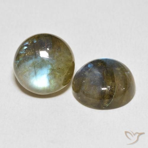 Gemas de Labradorita Multicolor natural de 14.02 ct, Redondo, Translúcido