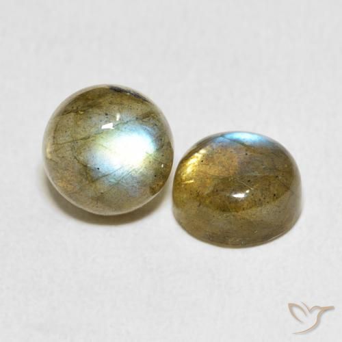 Gemas de Labradorita Multicolor natural de 5.00 ct, Redondo, Translúcido