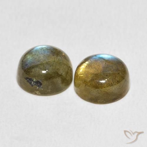 Gemas de Labradorita Multicolor natural de 5.00 ct, Redondo, Translúcido