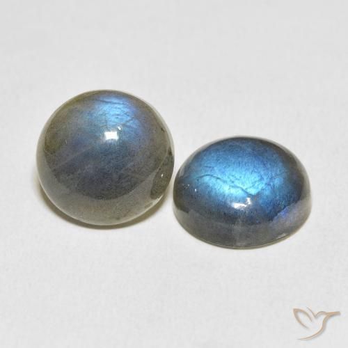 Gemas de Labradorita Multicolor natural de 12.21 ct, Redondo, Translúcido