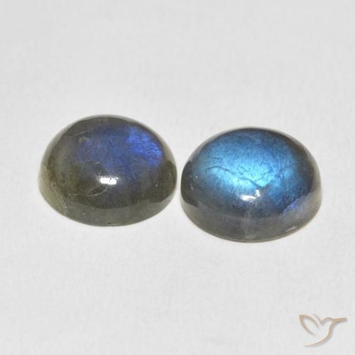 Gemas de Labradorita Multicolor natural de 12.21 ct, Redondo, Translúcido