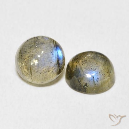 Gemas de Labradorita Multicolor natural de 3.02 ct, Redondo, Translúcido
